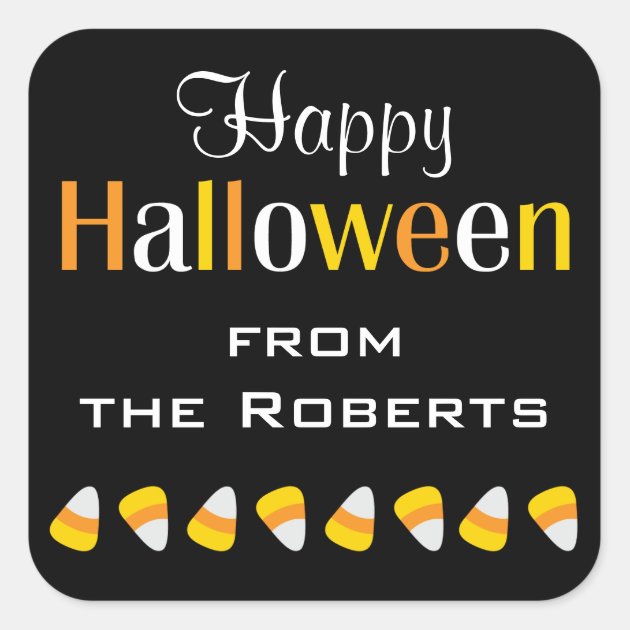 Personalized Happy Halloween Candy Favor Stickers