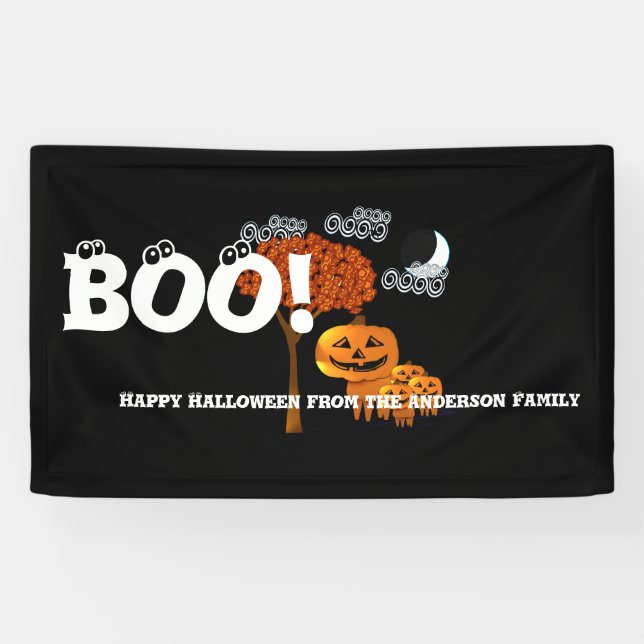 Personalized Happy Halloween From Your Family Banner (Horizontal)
