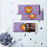 Personalized Happy Halloween Ghost Trick or Treat Hershey Bar Favors<br><div class="desc">Custom, personalized, fun, cute, stylish halloween purple and white geometric zig zag pattern, black white purple and neon green spooky scary halloween ghost saying "BOO!" on halloween orange background, creamy and smooth Hershey®'s Milk Chocolate Bar favors. Simply type in Happy Halloween / your greetings / wishes, and your family name...</div>