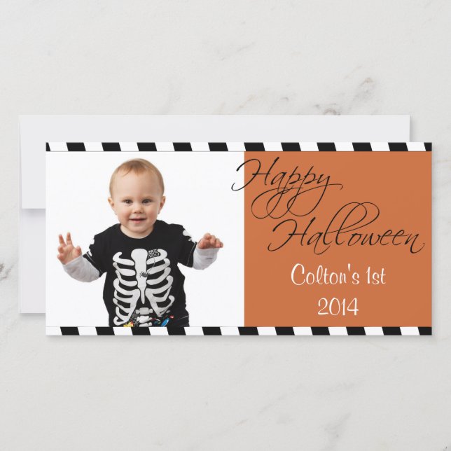 Personalized Happy Halloween Greetings Photo Card (Front)