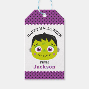 Personalized Happy Halloween Monster Gift Tag