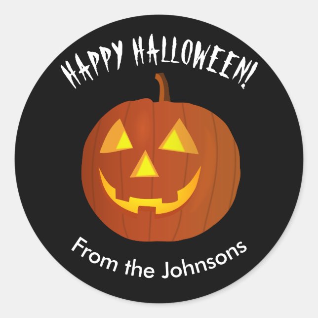 Personalized Happy Halloween Stickers Seals (Front)