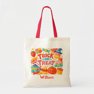 Personalized Happy Halloween Trick of Treat Candy Tote Bag