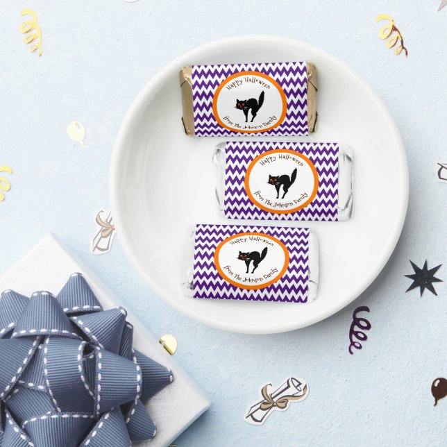 Personalized Happy Halloween Trick or Treat Cat Hershey's Miniatures (Party)