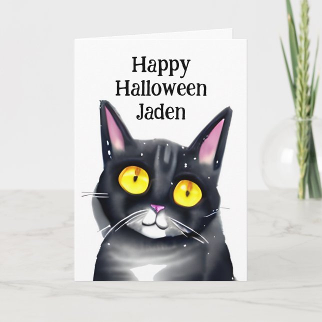 Personalized Happy Halloween with Coloring Page  Card (Front)