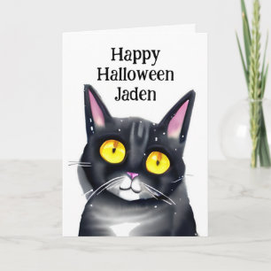 Personalized Happy Halloween with Coloring Page  Card