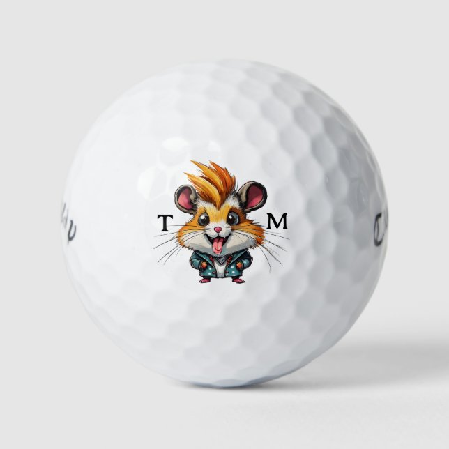Personalized Happy Hamster Callaway Golf Balls (Front)