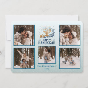 Personalized Happy Hanukkah Card with 5 Photos