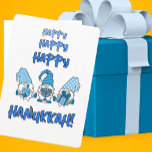 Personalized Happy Hanukkah Holiday Gnome<br><div class="desc">Did you know there were Hanukkah Gnomes? This super cute flat blue and white card is so fun for your Hanukkah Greetings. Perfect for the kiddos!
The text can be personalized with someone's name or a special message.</div>