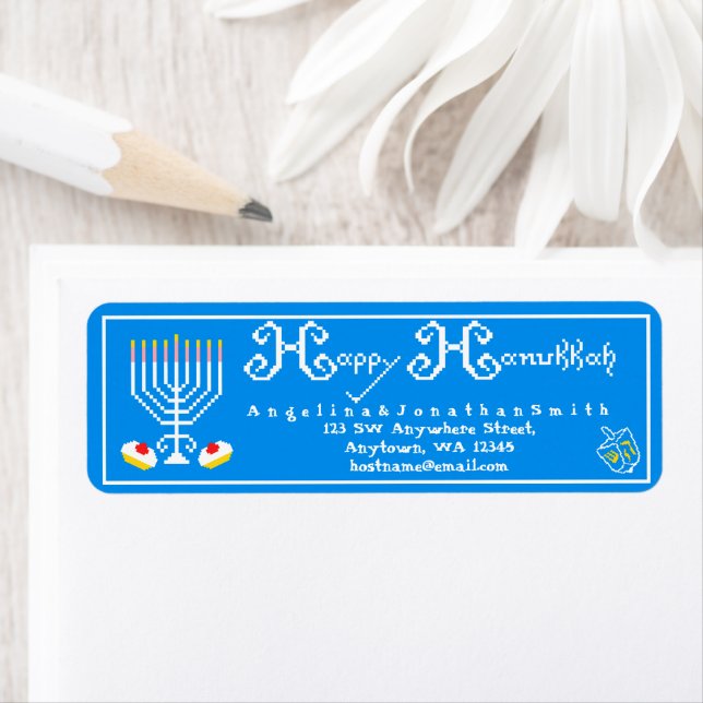 Personalized Happy Hanukkah  Holiday Label (Insitu)