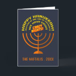 Personalized Happy Hanukkah Humor Holiday Card<br><div class="desc">Add your name and year to this funny,  modern,  and trendy Hanukkah card that says "Happy Hanukkah! Instead of One Day of Presents,  We Have Eight Crazy Nights!"</div>