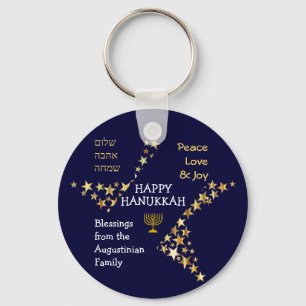 Personalized HAPPY HANUKKAH Keychain