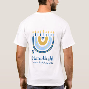 Personalized Happy Hanukkah Menorah Rainbow T-Shirt