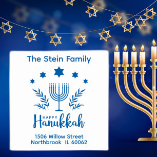 Personalized Happy Hanukkah Menorah Self-inking Stamp