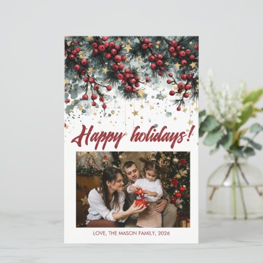 Personalized Happy Holidays Card Design (Standing Front)