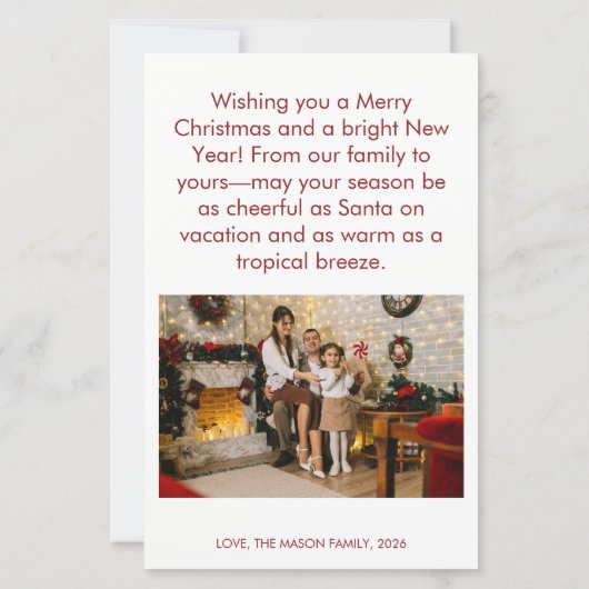 Personalized Happy Holidays Card Design (Back)