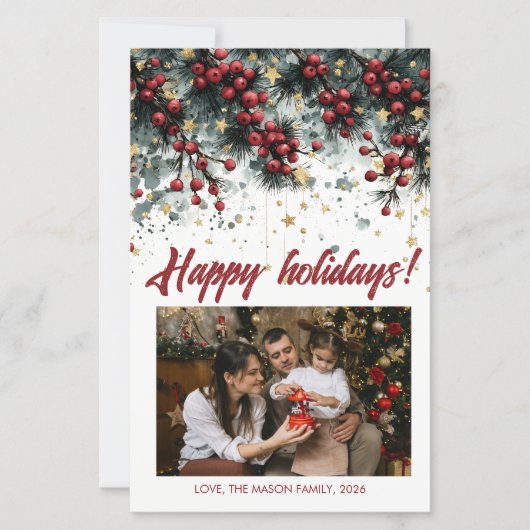 Personalized Happy Holidays Card Design (Front)