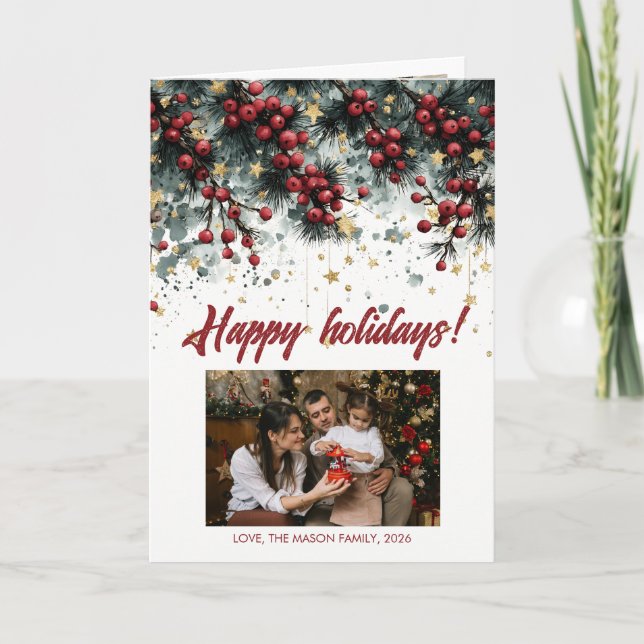 Personalized Happy Holidays Card Design (Front)
