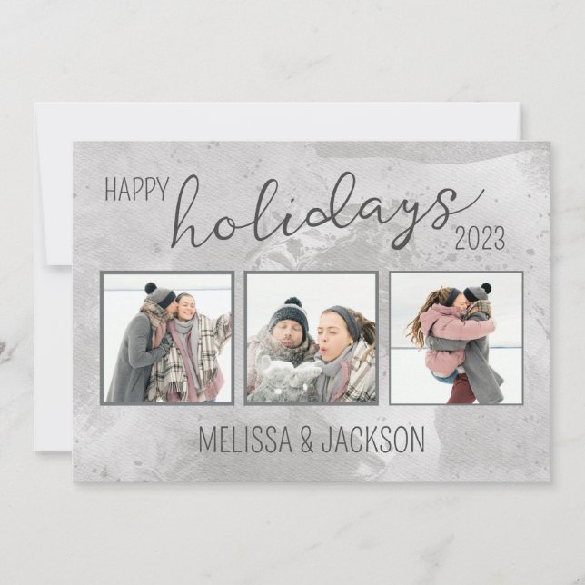 Personalized Happy Holidays Card with Photos (Front)