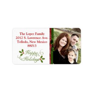 Personalized Happy Holidays Christma Mailing Label