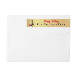 Personalized Happy Holidays Elf Return Address Wrap Around Label