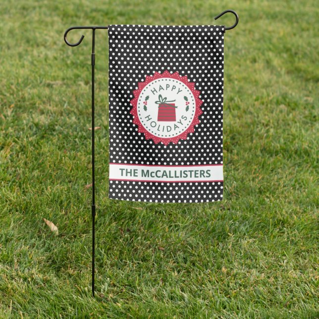 Personalized Happy Holidays Flag (In SItu)