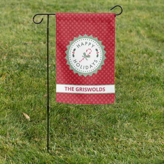 Personalized Happy Holidays Flag (In SItu)