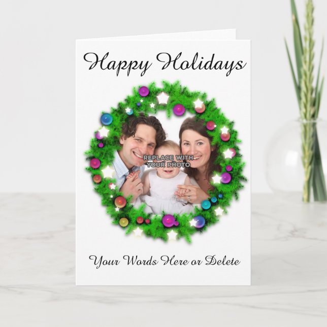 Personalized Happy Holidays Holiday Photo Card (Front)