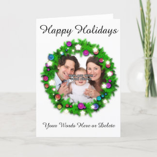 Personalized Happy Holidays Holiday Photo Card