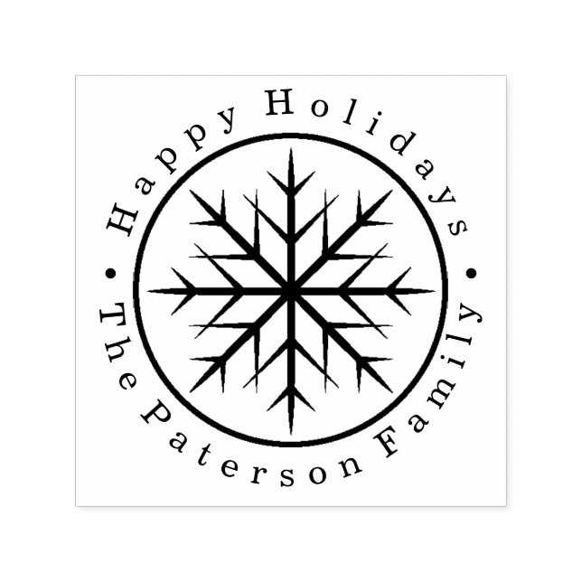 Personalized Happy Holidays Snowflake Self-inking Stamp (Design)