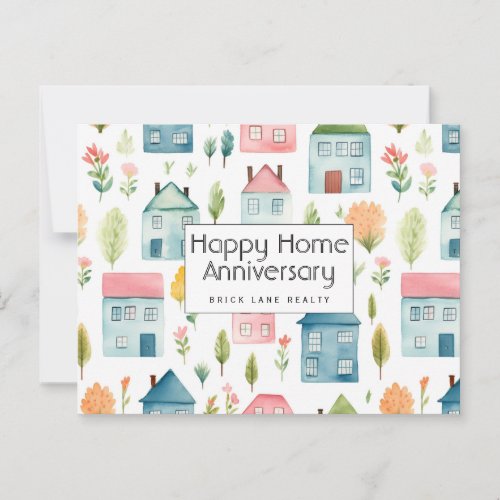 Personalized Happy Home Anniversary Real Estate Postcard