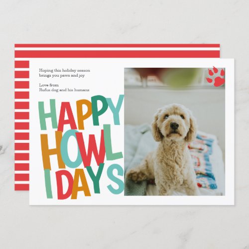 Personalized Happy Howlidays Dog Christmas Holiday Card