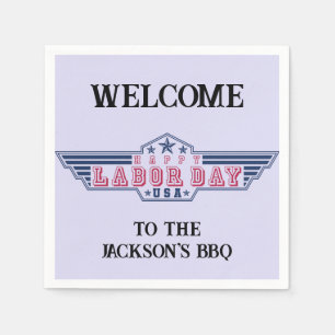 Personalized Happy Labor Day Napkins