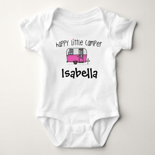 Personalized Happy Little Camper Baby Bodysuit