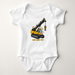 Personalized Happy LIttle Crane Baby Bodysuit