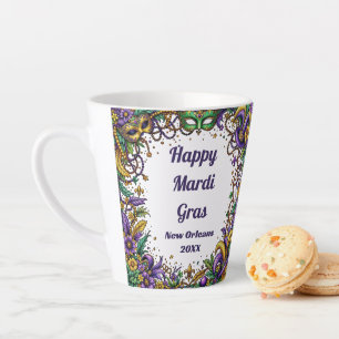 Personalized Happy Mardi Gras Coffee Mug