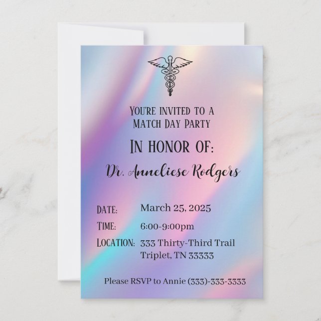 Personalized Happy Match Day 2025 Residency Doctor Invitation (Front)