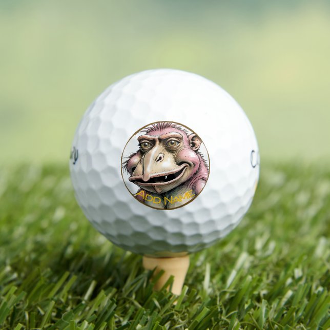 Personalized Happy Monkey Callaway Golf Balls (Insitu Tee)