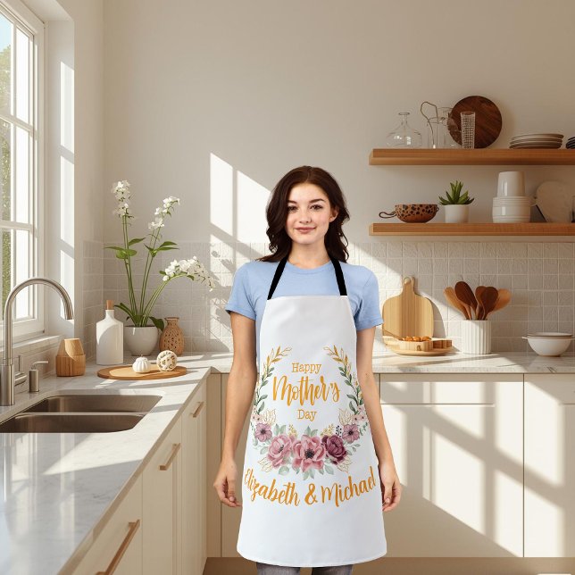 Personalized Happy Mother’s Day Floral Apron (Creator Uploaded)
