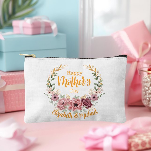 Personalized Happy Mother’s Day Floral Pouch (Creator Uploaded)