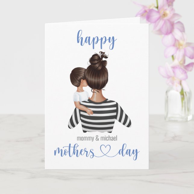 Personalized Happy Mothers Day Card (Orchid)
