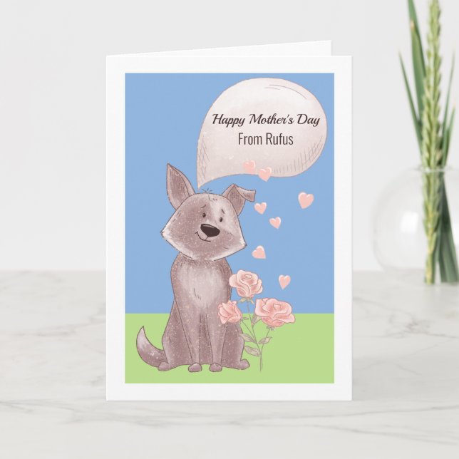 Personalized Happy Mothers Day From The Dog Card (Front)