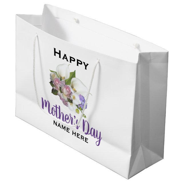 Personalized Happy Mother's Day Gift Bag (Front Angled)
