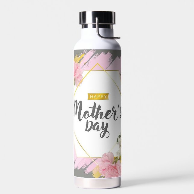 Personalized Happy Mothers Day  Water Bottle (Left)