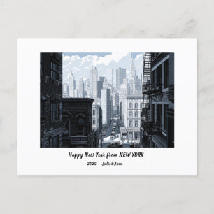 Personalized Happy New Year 2025 New York Holiday Postcard