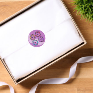 PERSONALIZED HAPPY NEW YEAR 20XX & FLOWERS WREATHS CLASSIC ROUND STICKER