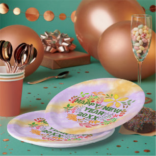 PERSONALIZED HAPPY NEW YEAR 20XX PAPER PLATES