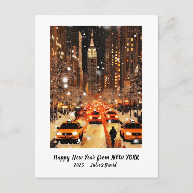 Personalized Happy New Year Manhattan card (Front)