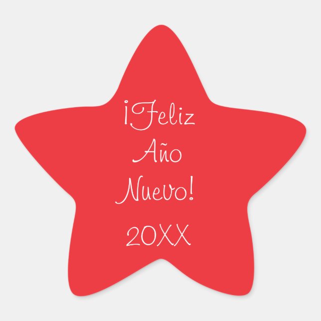 Personalized Happy New Year Red & White Stickers (Front)