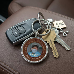 Personalized Happy Nurse Retirement Gifts Brown Keychain